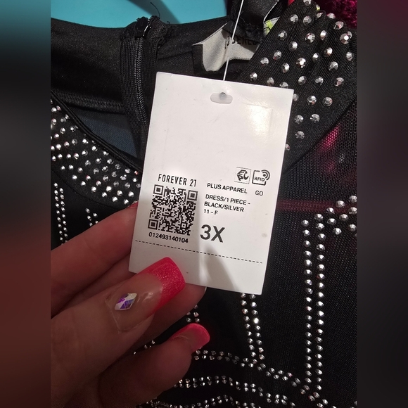 🍁🍂NWT FOREVER 21 3X  Rhinestone Mesh Jumpsuit - Picture 6 of 8